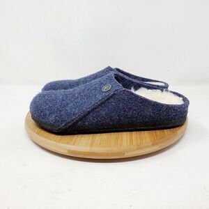 Birkenstock Zermatt Shoes Kids 32 Blue Wool Slip On Mule Sandal Shearling